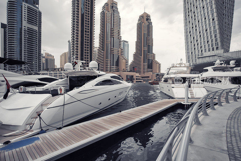 Dubai Marina City Skyline in the United Arab Emirates